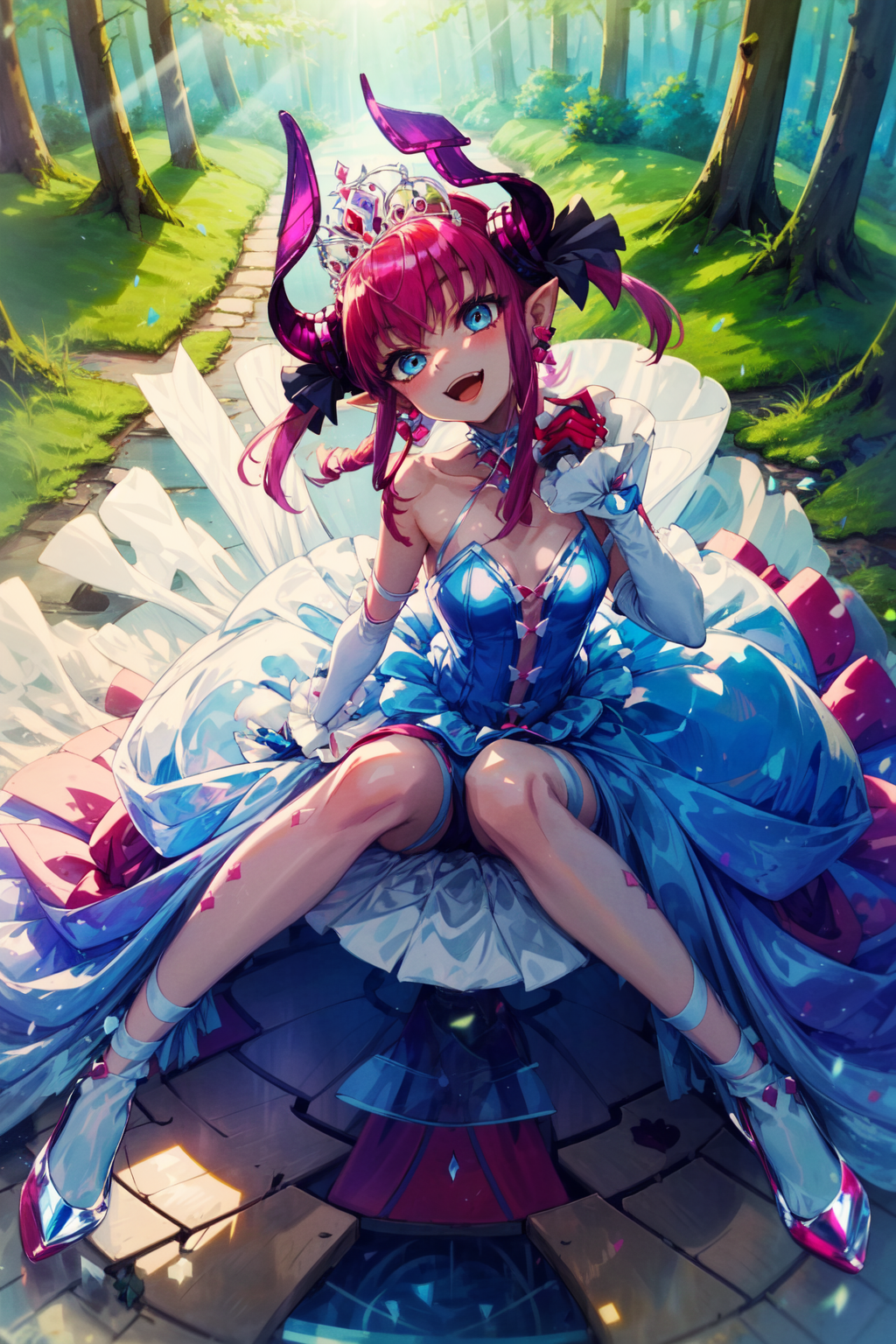00414-1076023822-masterpiece,best quality,1girl,elizabeth bathory _(fate_),CinderellaElisa,CrystalPrincessDress,tail,dragon tail,smile,open mouth.png